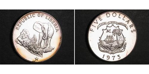5 Dollar 利比里亚 (1847 - ) 銀 