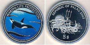 5 Dollar 帛琉 銀 