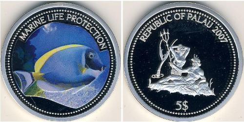 5 Dollar 帛琉 銀 