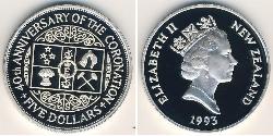 5 Dollar 新西兰 銀 