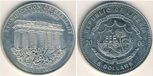 5 Dollar 利比里亚 (1847 - ) 銅/镍 