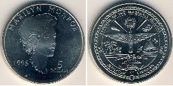 5 Dollar 馬紹爾群島 (1979 - ) 镍/銅 Marilyn Monroe(1926 -1962)