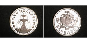 5 Dollaro Barbados Argento 