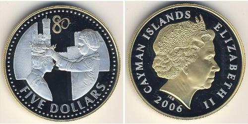 5 Dollaro Isole Cayman (1670 - ) Argento 