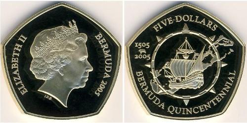 5 Dollaro Bermuda Oro Elisabetta II (1926-2022)