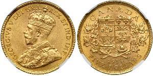 5 Dollaro Canada Oro Giorgio V (1865-1936)