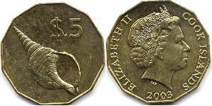 5 Dollaro Cook Islands (1965 - )  Elisabetta II (1926-2022)