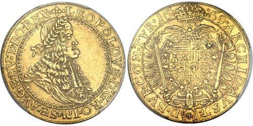 5 Ducat Habsburg Empire (1526-1804) Oro Leopoldo I de Habsburgo(1640-1705)