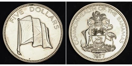 5 Dólar Bahamas (1973 - ) Níquel/Cobre 