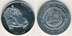 5 Dólar Liberia (1847 - ) Níquel/Cobre 