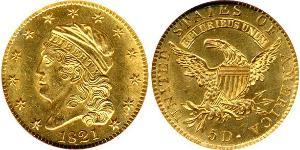 5 Dólar Estados Unidos de América (1776 - ) Oro 