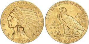 5 Dólar Estados Unidos de América (1776 - ) Oro 