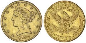 5 Dólar Estados Unidos de América (1776 - ) Oro 