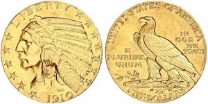 5 Dólar Estados Unidos de América (1776 - ) Oro 