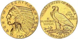 5 Dólar Estados Unidos de América (1776 - ) Oro 