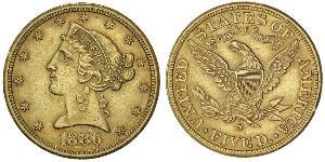 5 Dólar Estados Unidos de América (1776 - ) Oro 