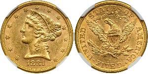 5 Dólar Estados Unidos de América (1776 - ) Oro 