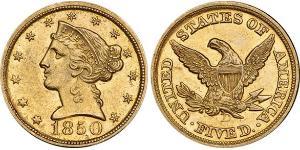 5 Dólar Estados Unidos de América (1776 - ) Oro 
