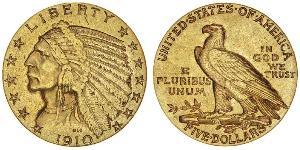 5 Dólar Estados Unidos de América (1776 - ) Oro 