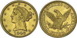 5 Dólar Estados Unidos de América (1776 - ) Oro 