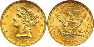 5 Dólar Estados Unidos de América (1776 - ) Oro 