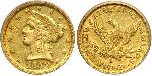 5 Dólar Estados Unidos de América (1776 - ) Oro 