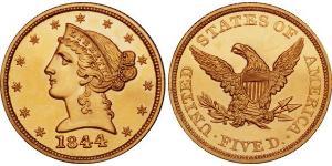 5 Dólar Estados Unidos de América (1776 - ) Oro 