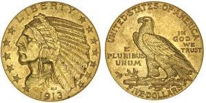 5 Dólar Estados Unidos de América (1776 - ) Oro 