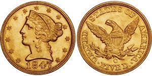 5 Dólar Estados Unidos de América (1776 - ) Oro 