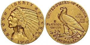 5 Dólar Estados Unidos de América (1776 - ) Oro 
