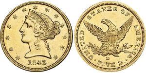 5 Dólar Estados Unidos de América (1776 - ) Oro 