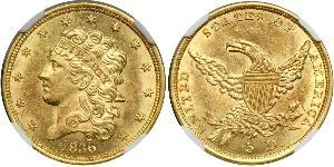 5 Dólar Estados Unidos de América (1776 - ) Oro 