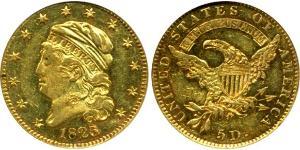 5 Dólar Estados Unidos de América (1776 - ) Oro 