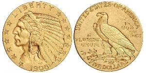 5 Dólar Estados Unidos de América (1776 - ) Oro 