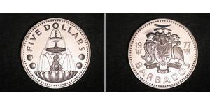 5 Dólar Barbados Plata 
