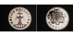 5 Dólar Barbados Plata 