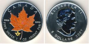 5 Dólar Canadá Plata 