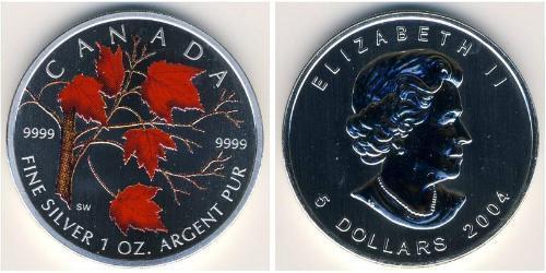 5 Dólar Canadá Plata 