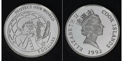 5 Dólar Cook Islands (1965 - ) Plata 