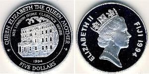 5 Dólar Fiji (1970 - ) Plata 