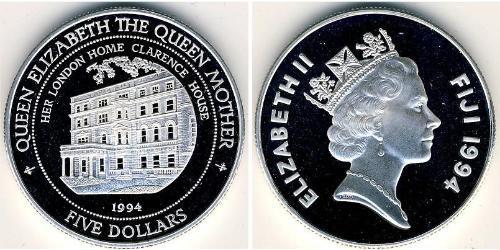 5 Dólar Fiji (1970 - ) Plata 