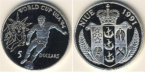 5 Dólar Niue (1974 - ) Plata 