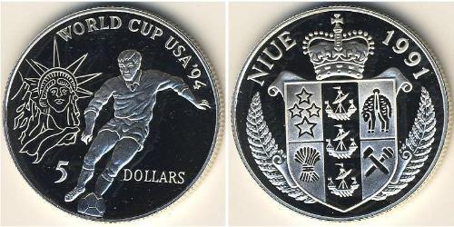 5 Dólar Niue (1974 - ) Plata 