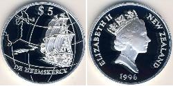 5 Dólar Nueva Zelanda Plata 