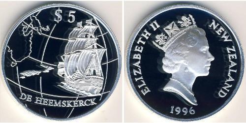 5 Dólar Nueva Zelanda Plata 