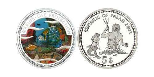 5 Dólar Palaos Plata 