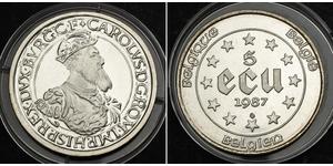5 Ecu Belgien Silber 