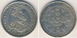 5 Ecu Belgien Silber 