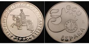 5 Ecu Spain Silver 