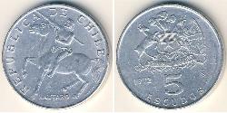 5 Escudo Cile Alluminio 